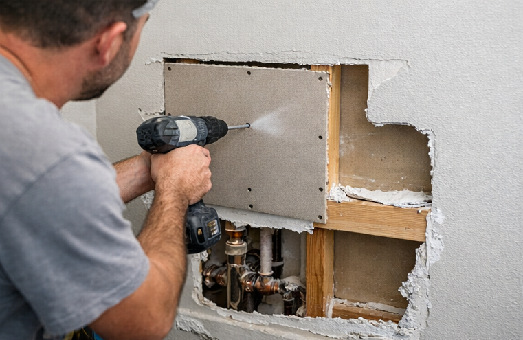 drywall wall repair work