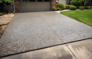 Concrete driveway replacement finished surface