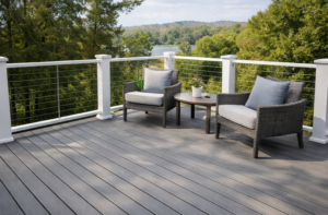 modern composite backyard deck
