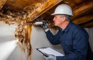 termite damage inspection in attic