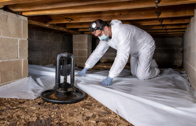 installing vapor barrier in crawl space