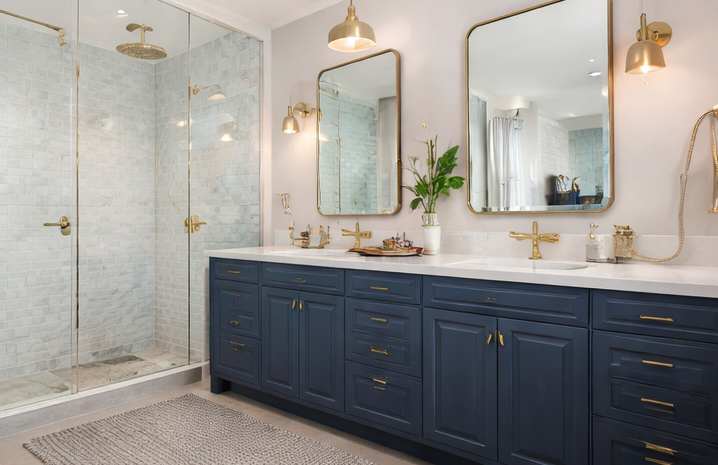 mid range bathroom remodel double vanity
