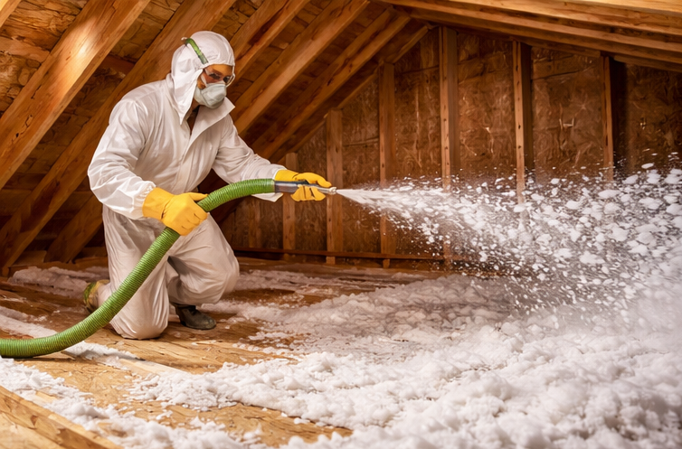 blown in attic insulation installation