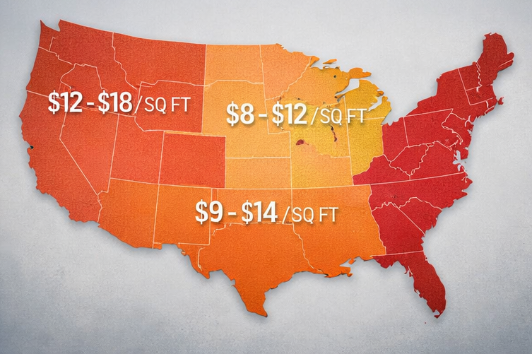 Concrete driveway replacement cost map US
