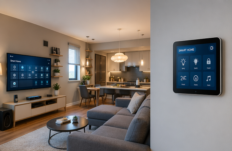 smart home living room setup