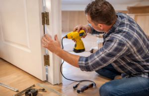 exterior door installation work