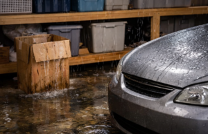 garage roof leak water damage