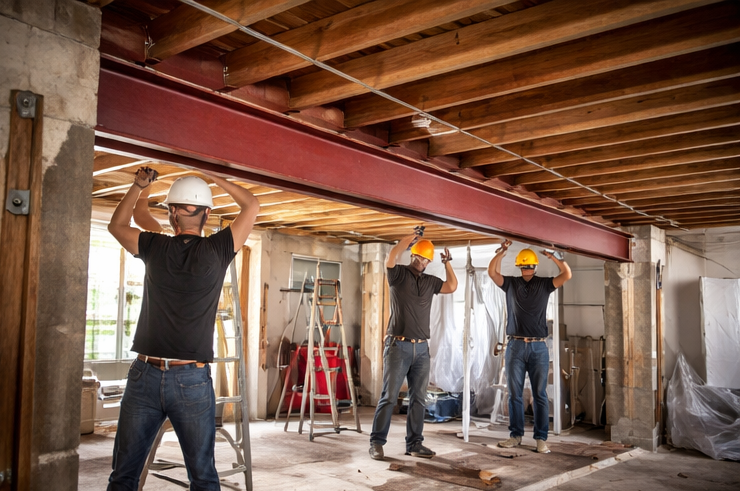 steel beam installation support