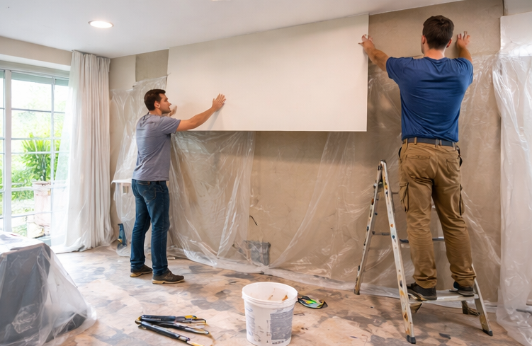 drywall full wall replacement installation