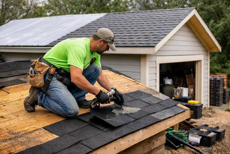 installing asphalt shingles on garage roof