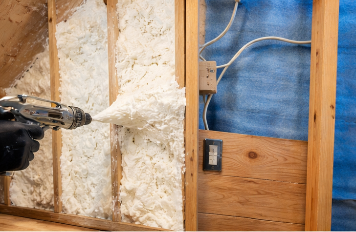 spray foam wall insulation installation