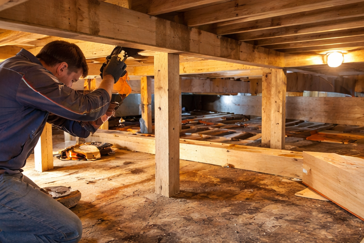 crawl space structural repair work