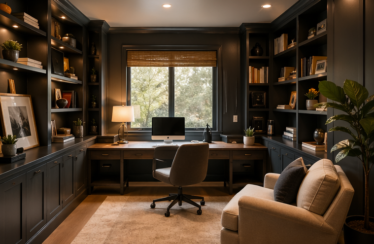 luxury built-in home office design