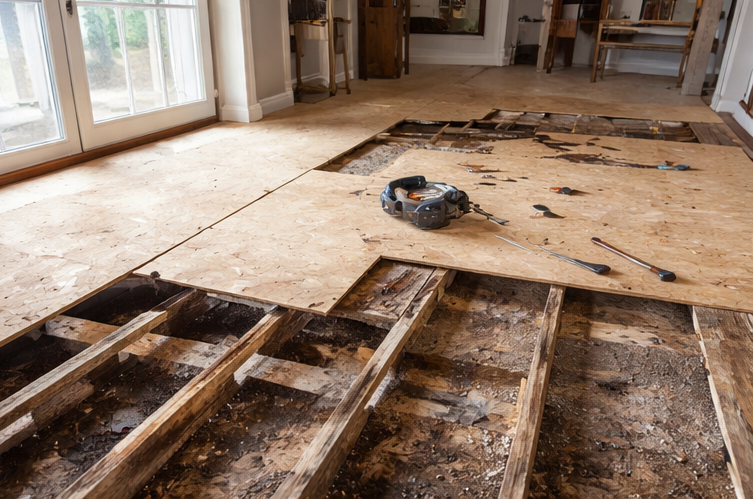 subfloor replacement under hardwood floor