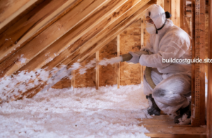Attic insulation upgrade worker