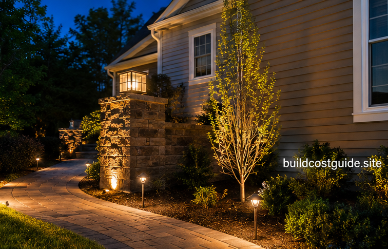 outdoor landscape lighting installation